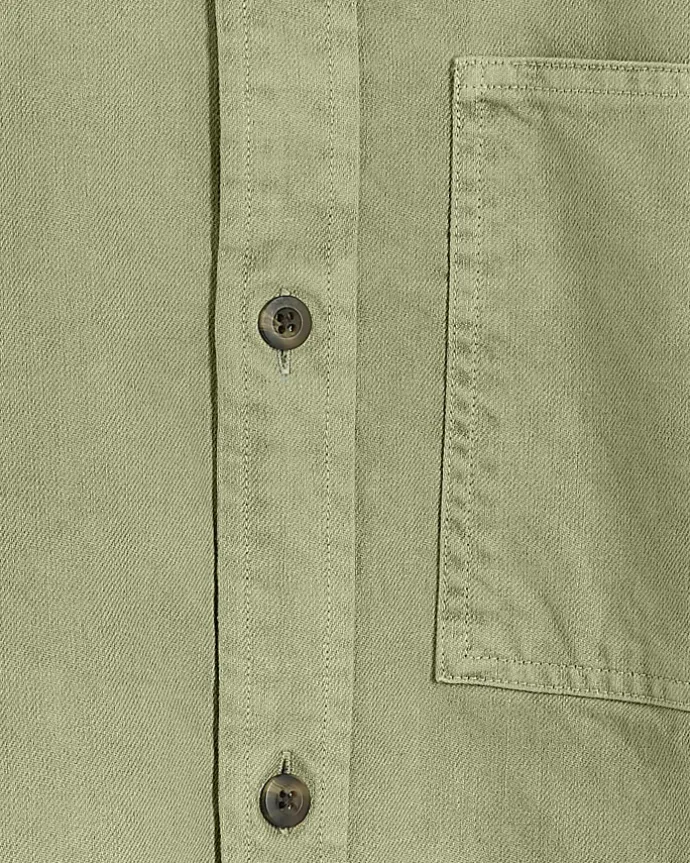 Khaki regular fit chest pocket shirt