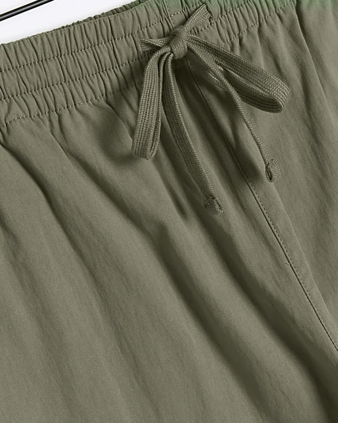 Khaki regular fit pull on trousers