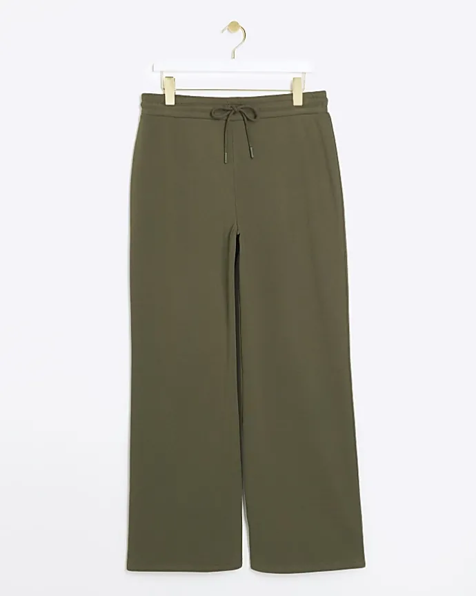 Khaki wide leg joggers