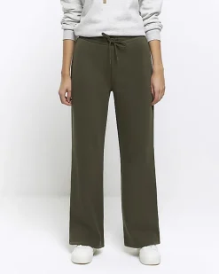 Khaki wide leg joggers