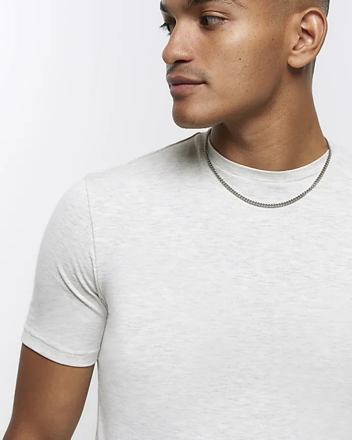 Light grey muscle fit t-shirt