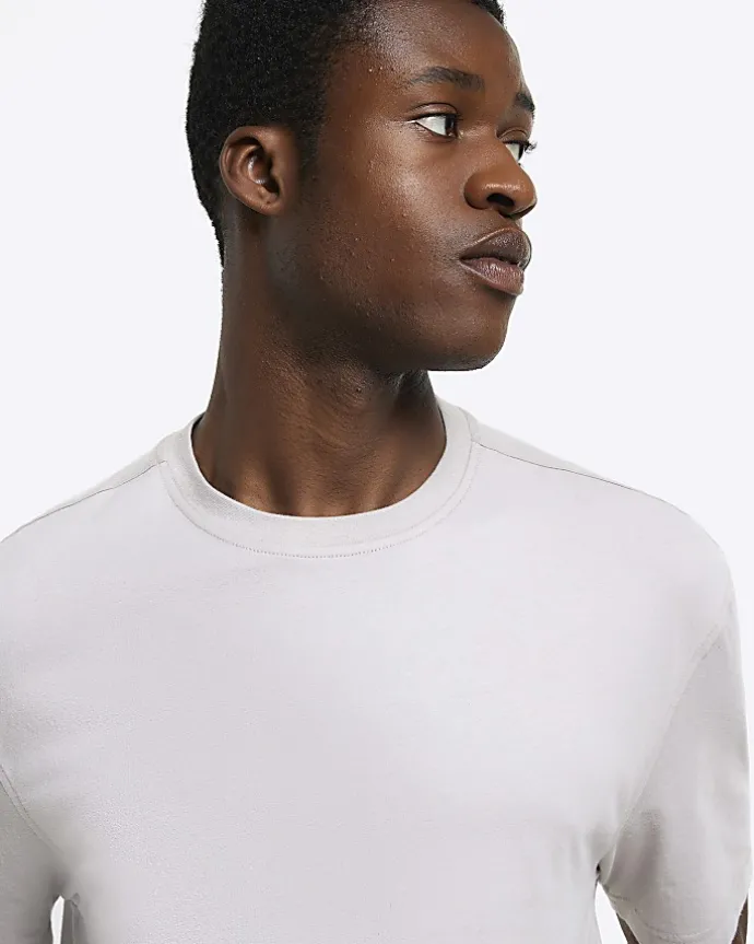 Light grey regular fit t-shirt