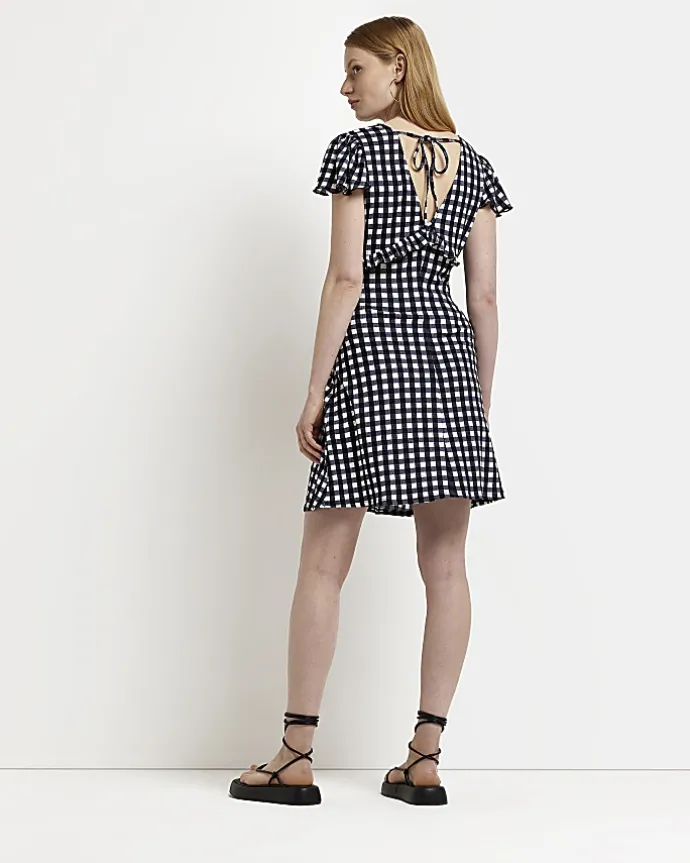 Maternity black frill mini dress