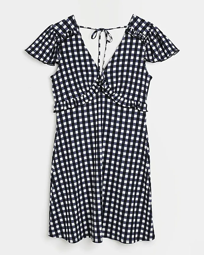 Maternity black frill mini dress