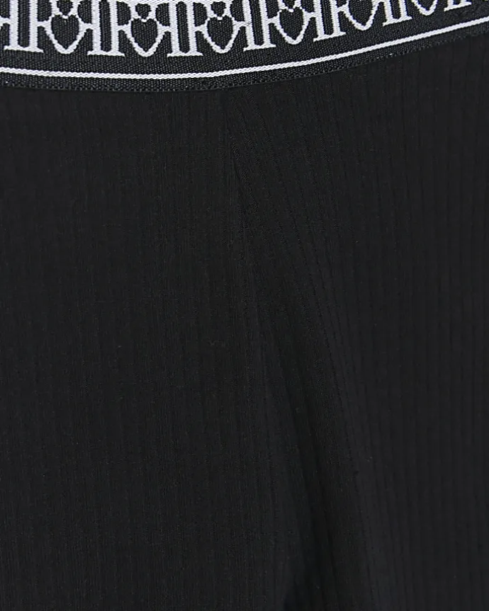 Mini girls black RI rib leggings