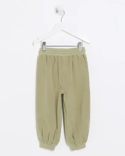 Mini girls green lyocell cuffed joggers