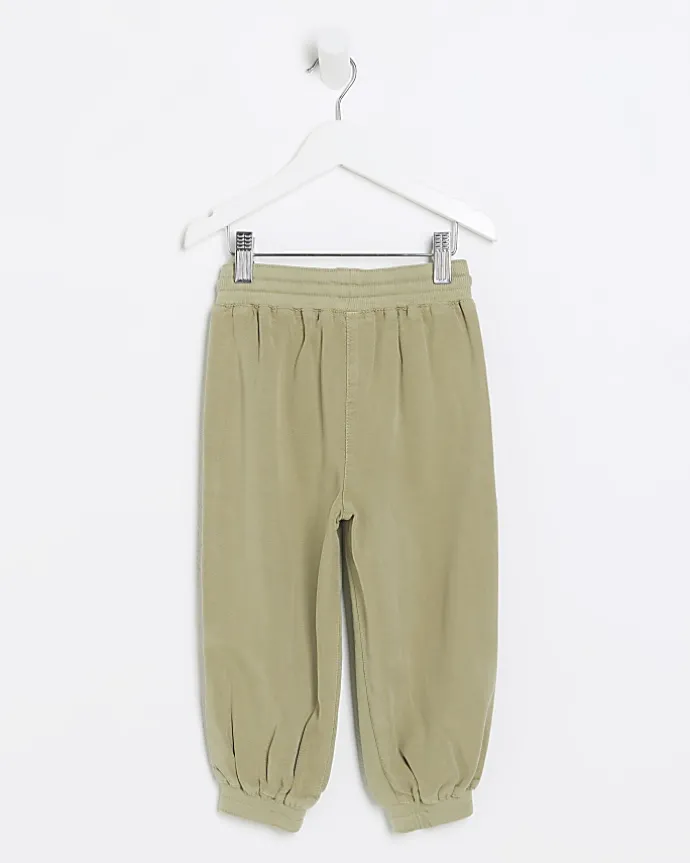 Mini girls green lyocell cuffed joggers