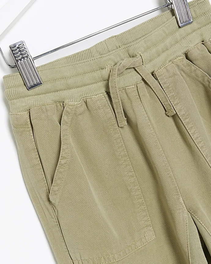 Mini girls green lyocell cuffed joggers