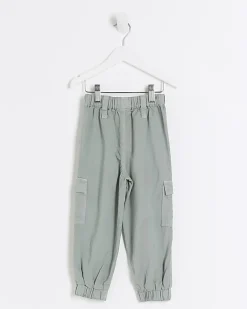 Mini Girls Green Lyocell Cargo Trousers
