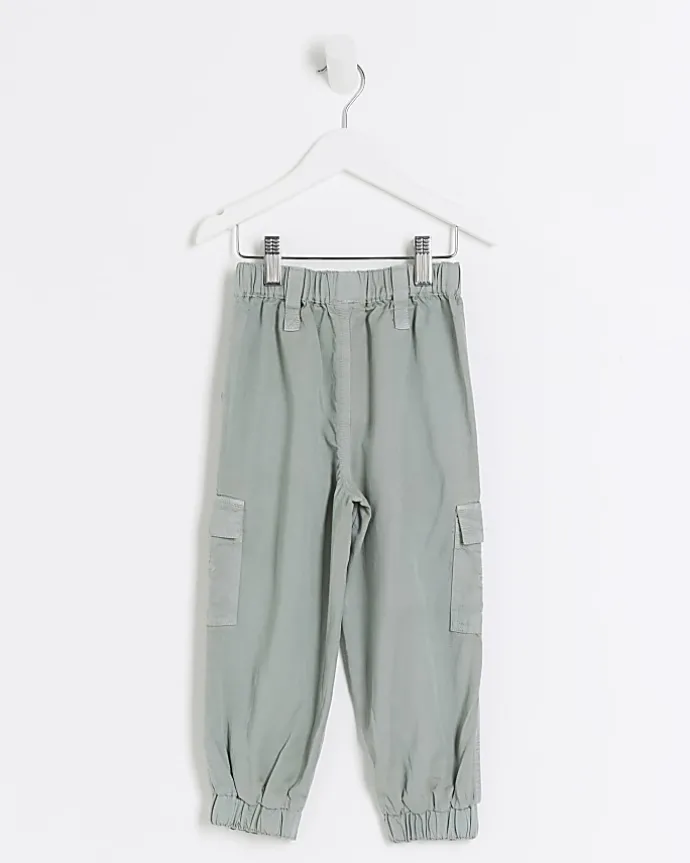 Mini Girls Green Lyocell Cargo Trousers