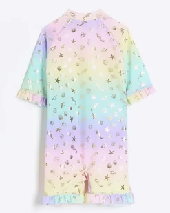 Mini girls ombre sun safe rash suit