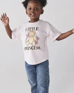 Mini girls pink bear graphic t-shirt