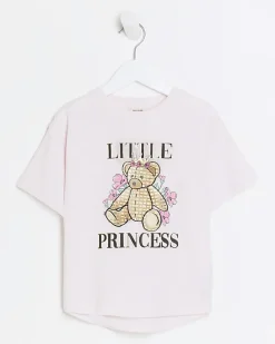 Mini girls pink bear graphic t-shirt