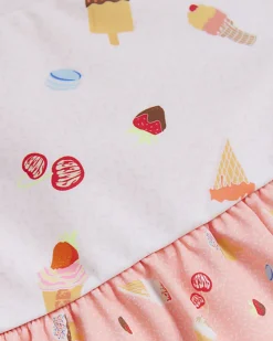 Mini girls pink ice cream frill bikini set