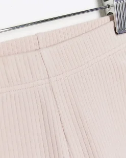 Mini girls pink plain rib cycle shorts
