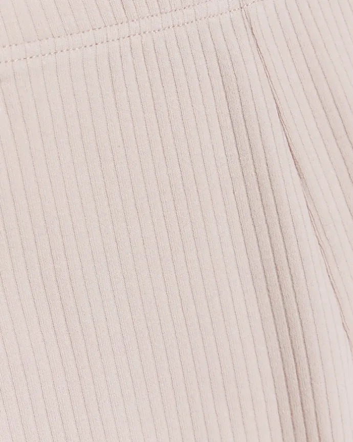Mini girls pink plain rib cycle shorts