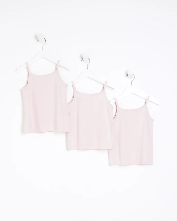 Mini girls pink vests 3 pack