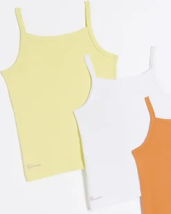 Mini girls yellow vests 3 pack