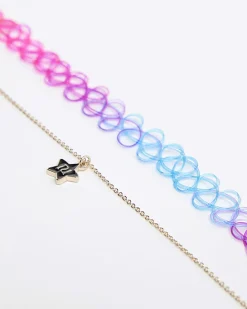 Multi Coloured choker star necklace