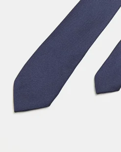 Navy diagonal twill tie