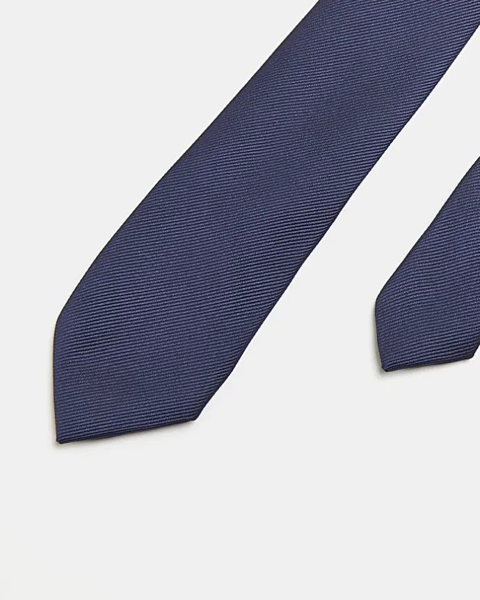 Navy diagonal twill tie