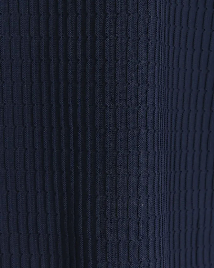 Navy muscle fit brick knit t-shirt