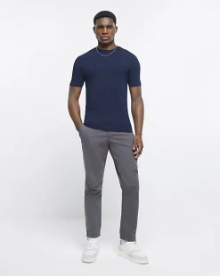 Navy muscle fit short sleeve t-shirt