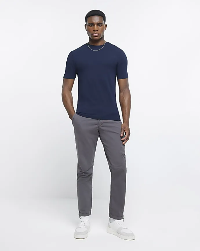 Navy muscle fit short sleeve t-shirt