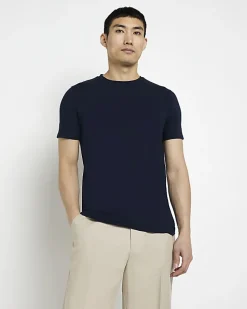 Navy muscle fit T-shirt