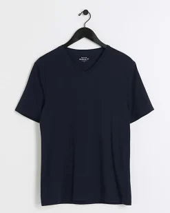Navy muscle fit V neck t-shirt