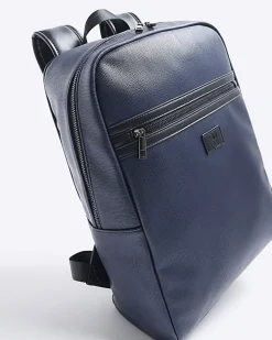 Navy pebbled rucksack