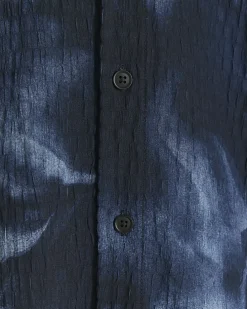 Navy regular fit abstract shirt