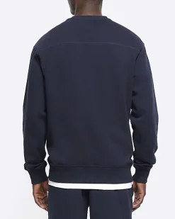 Navy regular fit gothic graphic sweatshirt