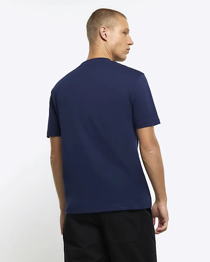 Navy RI studio slim fit t-shirt