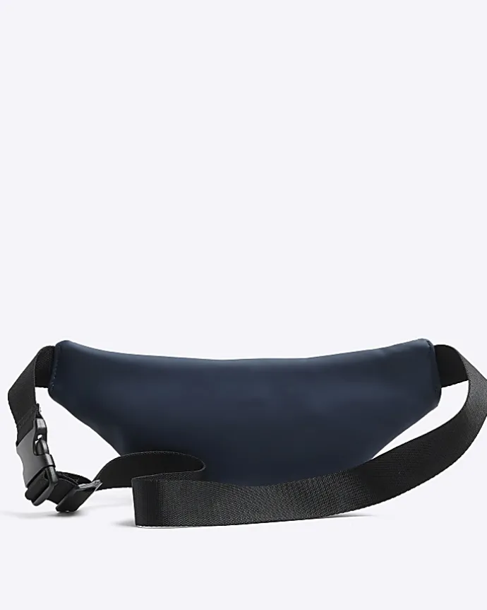 Navy Rubberised Zip Bum bag