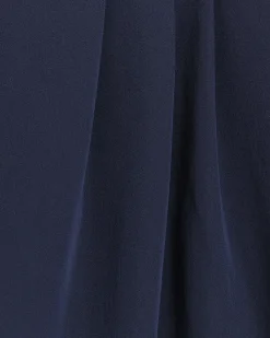 Navy side stripe wide leg trousers