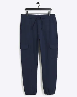 Navy slim fit smart cargo joggers