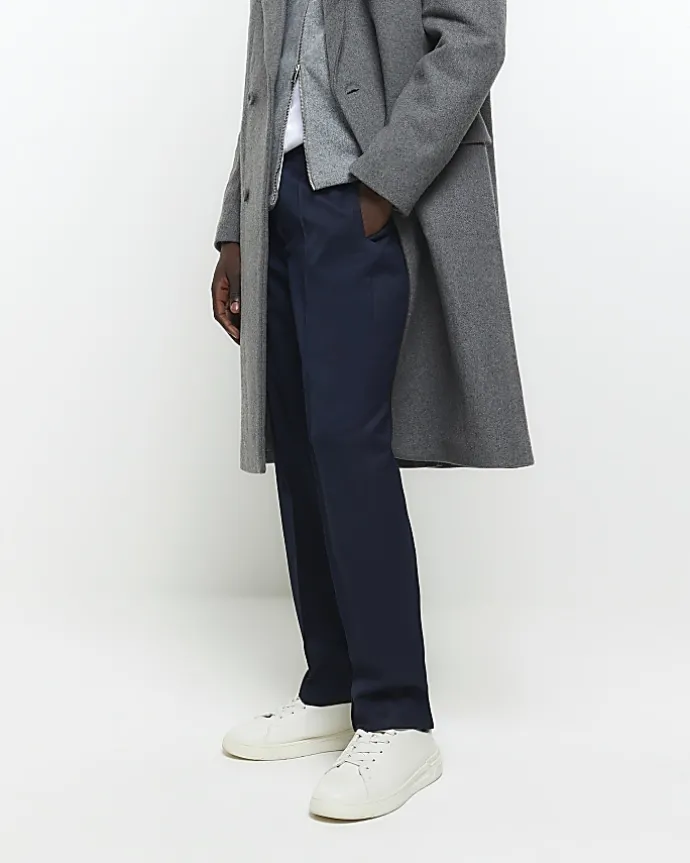 Navy slim fit smart joggers