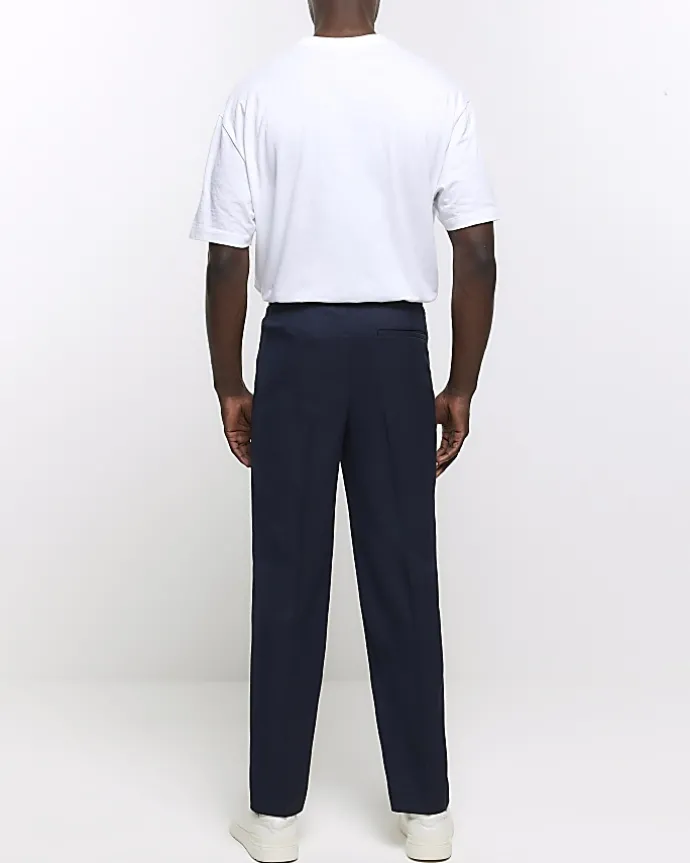 Navy slim fit smart joggers
