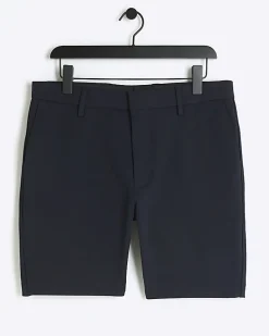 Navy Slim Fit Waffle Shorts