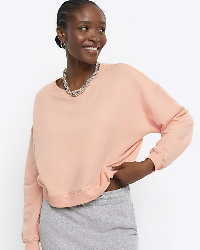 Orange crop plain sweatshirt
