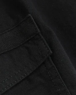 Petite black belted utility cargo trousers