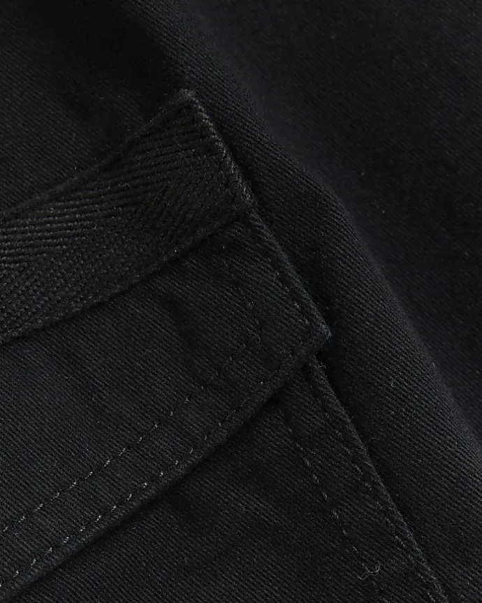 Petite black belted utility cargo trousers