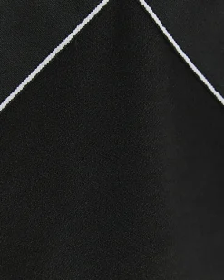 Petite black crossed halter top