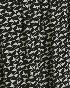 Petite black geometric wide leg trousers