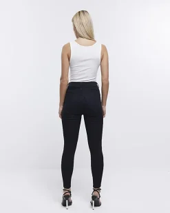 Petite Black High Waisted Skinny Jeans
