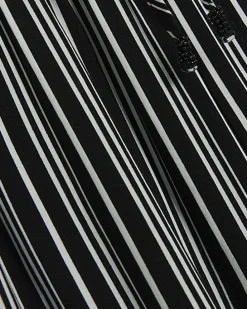 Petite black stripe wide leg trousers