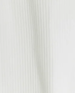 Petite white rib high neck tank top
