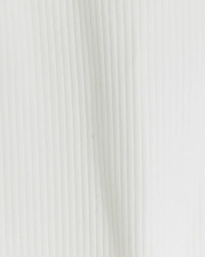 Petite white rib high neck tank top
