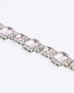 Pink diamante collar necklace